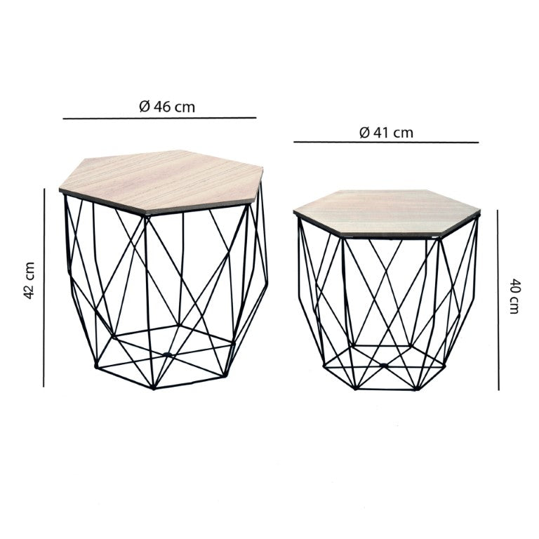 Coppia Tavolini Hexagon